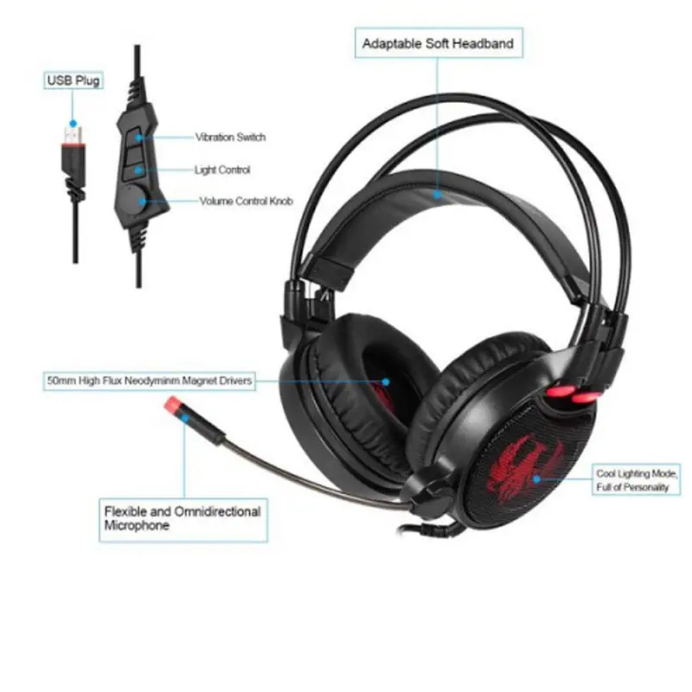 SADES R1 USB 7.1 + Vibration Surround Gaming Headset