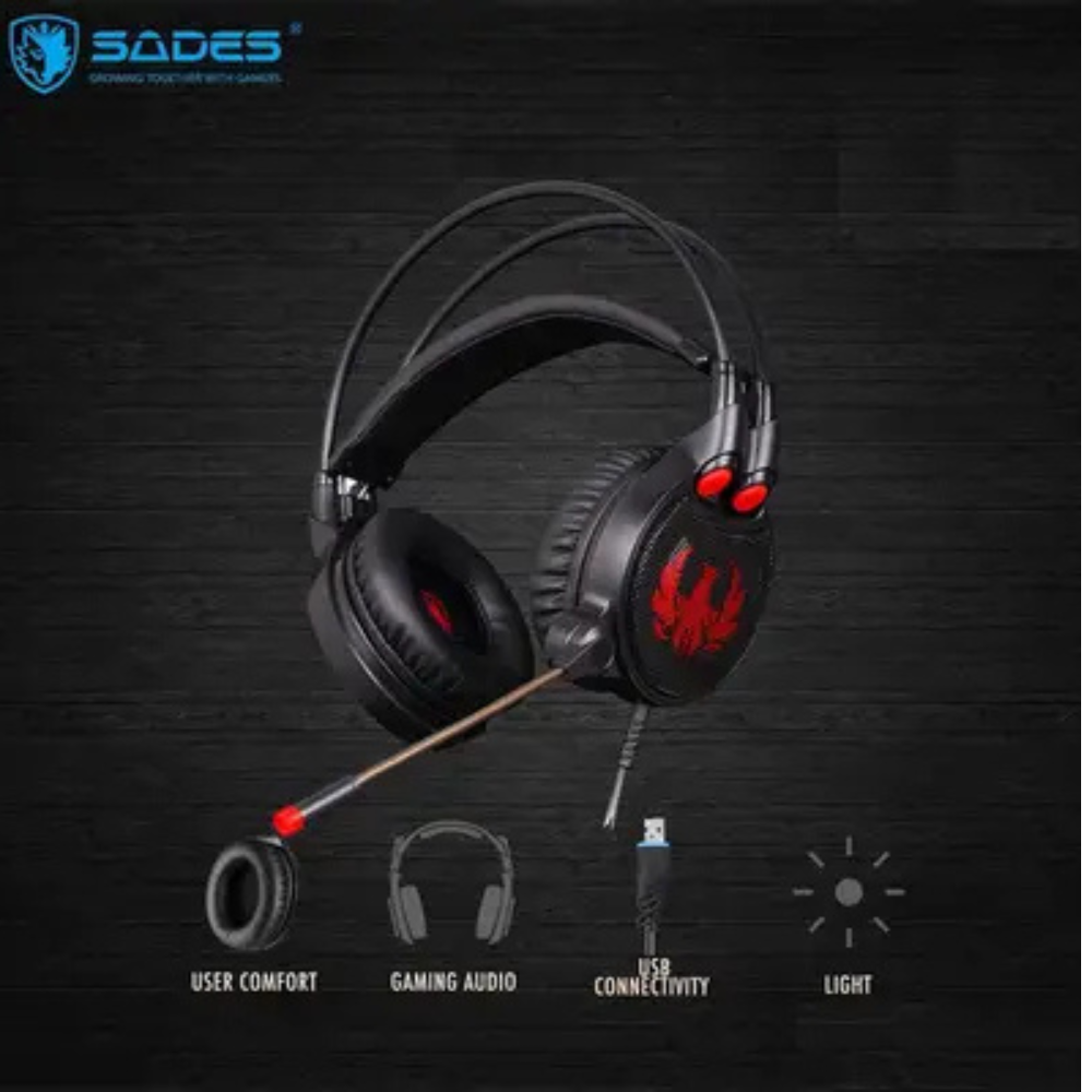 SADES R1 USB 7.1 + Vibration Surround Gaming Headset